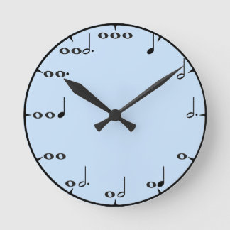 Relógio Redondo Blue Musical Math Wall Clock