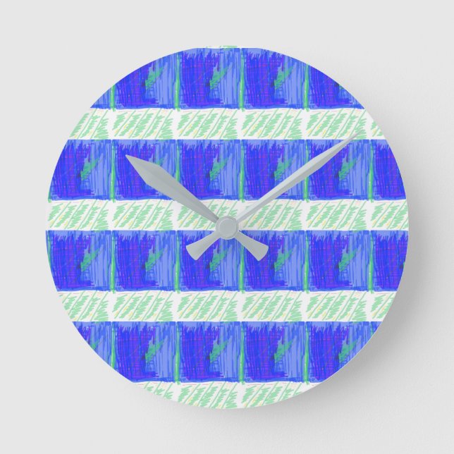 Relógio Redondo Blue Nautical Theme Wall Clock (Frente)