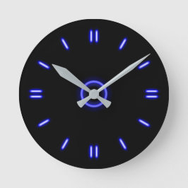 Relógio Redondo Blue Neon