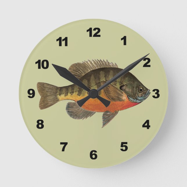 Relógio Redondo Bluegill Bream (Frente)