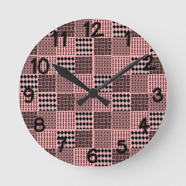 Relógio Redondo Boho Quilt (Frente)
