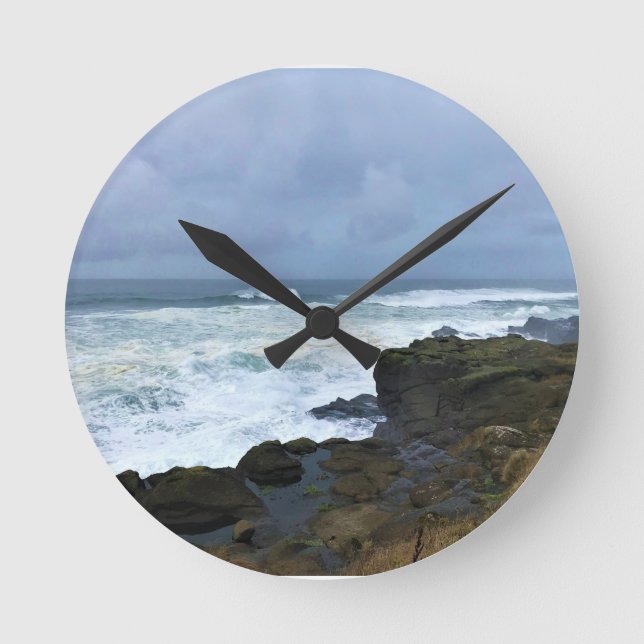 Relógio Redondo Boiler Bay State Wayside, Depoe Bay, Oregon (Frente)
