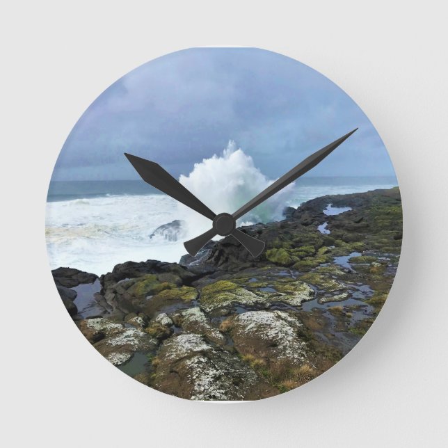 Relógio Redondo Boiler Bay State Wayside, Depoe Bay, Oregon (Frente)