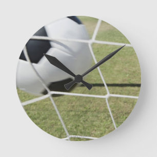 Relógio Redondo Bola e objetivo de futebol