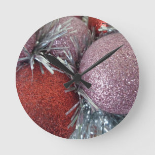 Relógio Redondo Bolas de Natal