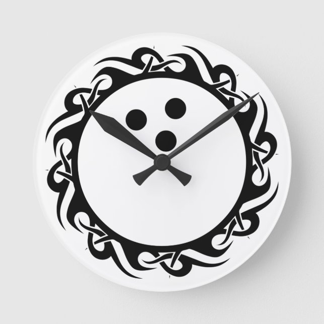 Relógio Redondo boliches tribais (Frente)