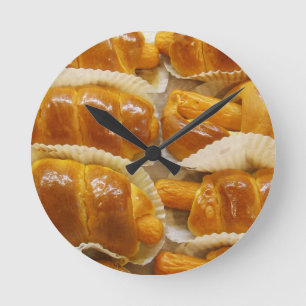 Relógio Redondo Bolo de cachorro quente... Comida do Deserto Asiá