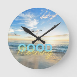 Relógio Redondo Bom dia Céu Azul