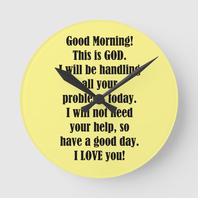 Relógio Redondo Bom dia de DEUS (Frente)