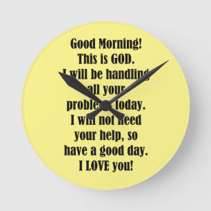 Relógio Redondo Bom dia de DEUS