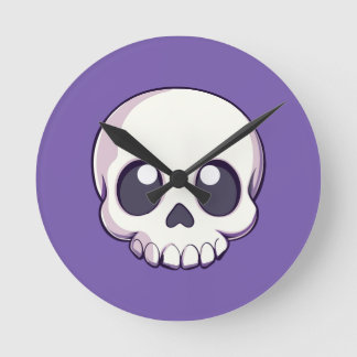 Relógio Redondo Bonita Cartoon Skull Halloween