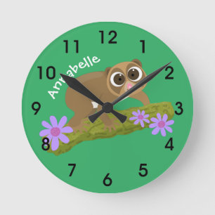 Relógio Redondo Bons e felizes loris em desenhos animados