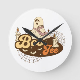 Relógio Redondo Boo-Jee Ghost Halloween engraçado