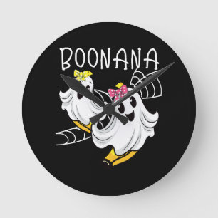 Relógio Redondo Boonana Fantasma Banana Bonito Halloween
