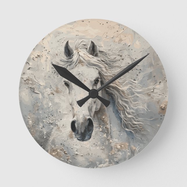 Relógio Redondo Bordo Dourado Branco (Frente)