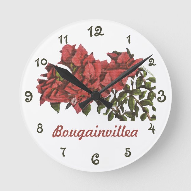 Relógio Redondo Bougainvillea Wall Clock (Frente)