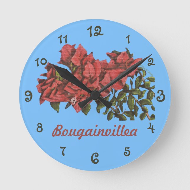 Relógio Redondo Bougainvillea Wall Clock (Frente)