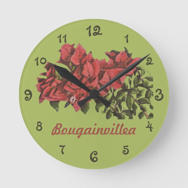 Relógio Redondo Bougainvillea Wall Clock (Frente)