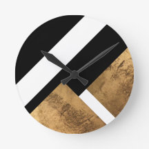 Branco-Chic Geométrico Dourado de Cobre