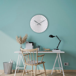 Relógio Redondo Branco de cristal do diamante da gema de Ombre das