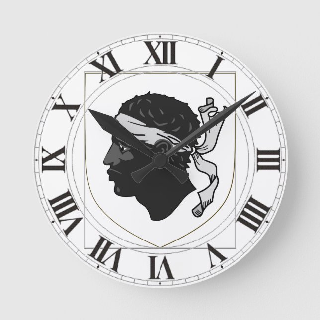 Relógio Redondo Brasão de Córsega France (Frente)