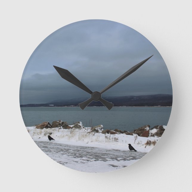 Relógio Redondo Braving a tempestade junto (Frente)