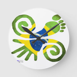 RELÓGIO REDONDO BRAZIL, LOVE, PEACE, LUCK, WWW.DRCHOS.COM,CURIOS,