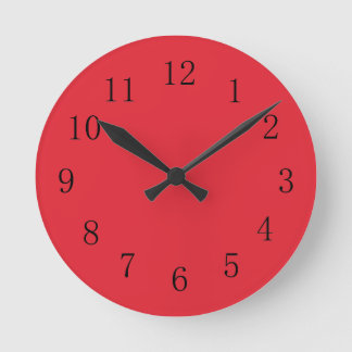 Relógio Redondo Bright Alizarin Red Kitchen Wall Clock