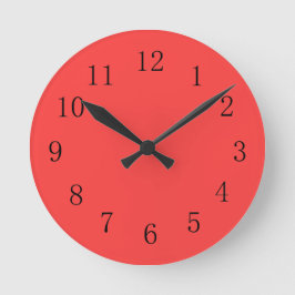 Relógio Redondo Bright Coral Red Kitchen Wall Clock