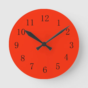 Relógio Redondo Bright Scarlet Red Kitchen Wall Clock