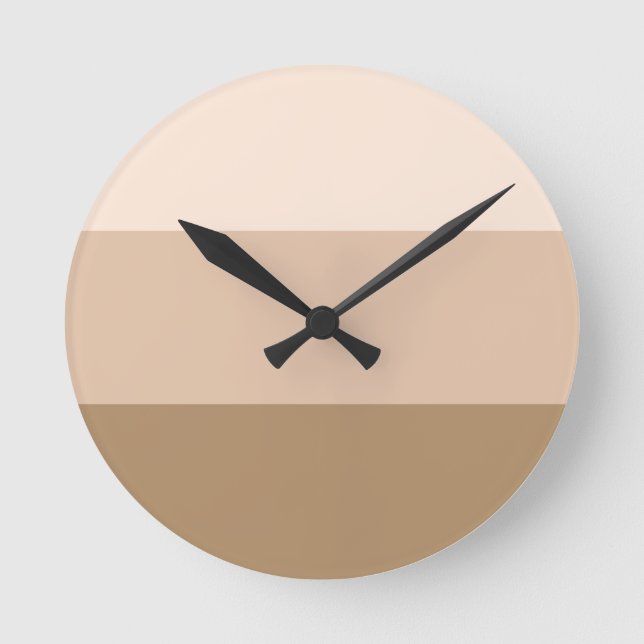 Relógio Redondo Brown Ombre Striped (Frente)