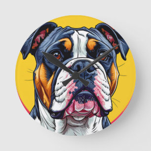 Relógio Redondo Bulldog australiano cachorro