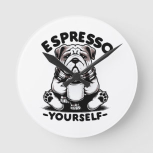 Relógio Redondo Bulldog Espresso Quente