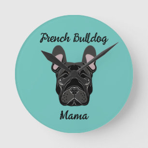 Relógio Redondo Bulldog Mama Francesa