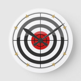 Relógio Redondo Bulls Eye Dourado Star