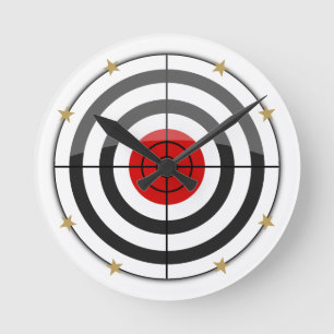 Relógio Redondo Bulls Eye Dourado Star