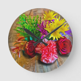 Relógio Redondo Buquê Feliz