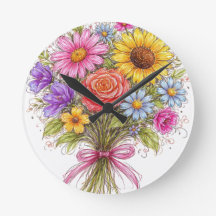 Buquê Floral - Arte no Estilo Rabiscado