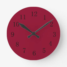 Burgundy Red Kitchen Wall Clock