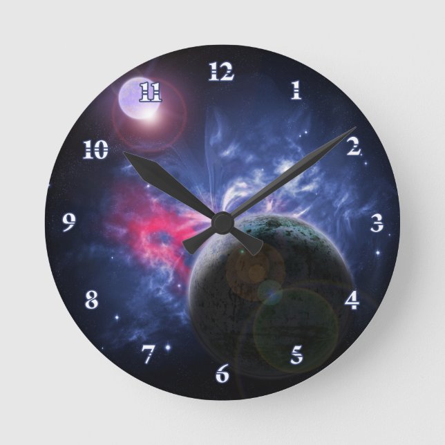 Relógio Redondo Butterfly Nebula Numbered Acrylic Wall Clock (Frente)