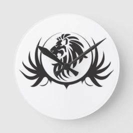 Relógio Redondo Cabeça de Leões Pretos