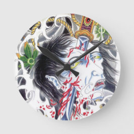 Relógio Redondo Cabeça Grotesca & Espada