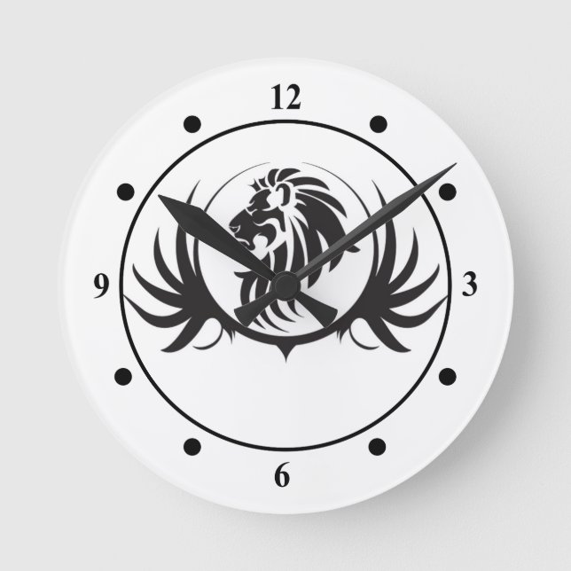 Relógio Redondo Cabeça preta dos leões (Frente)