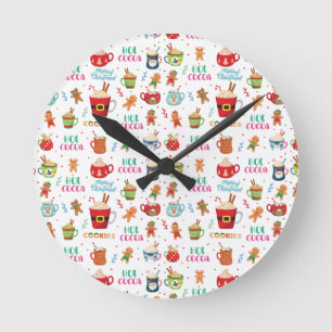 Relógio Redondo Cacau Quente de Natal, Ginger Cookies