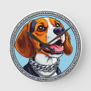 Relógio Redondo Cachorro beagle fofo