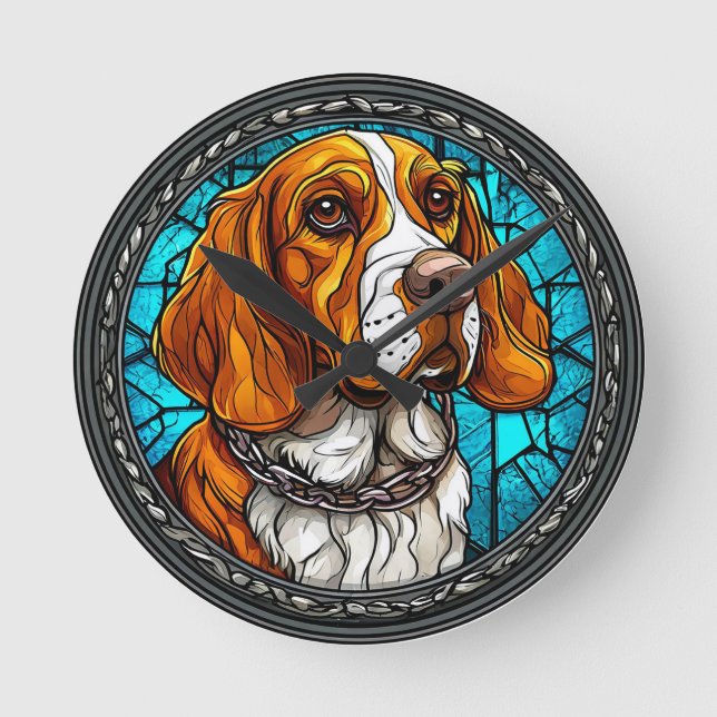 Relógio Redondo Cachorro Beagle fofo (Frente)