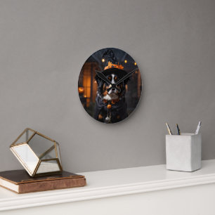 Relógio Redondo Cachorro Bernês Spooktacular: Um Halloween Howl-o-