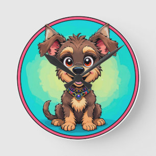 Relógio Redondo Cachorro de Desenho Animado Alegre