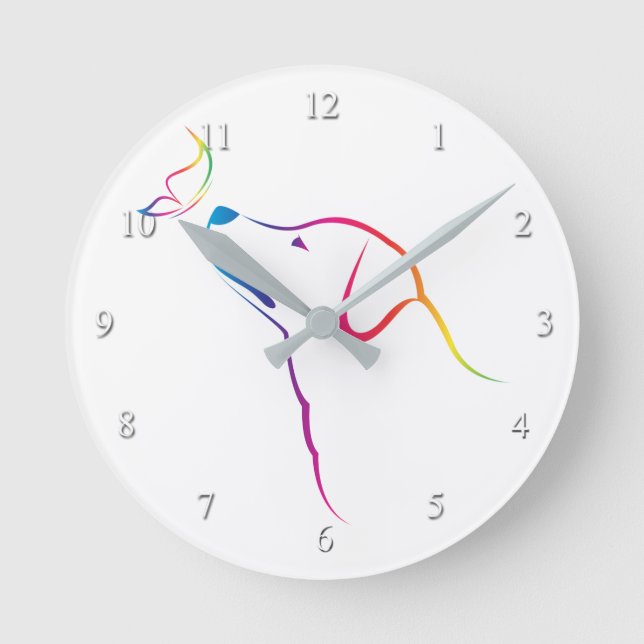 Relógio Redondo Cachorro e borboleta (Frente)