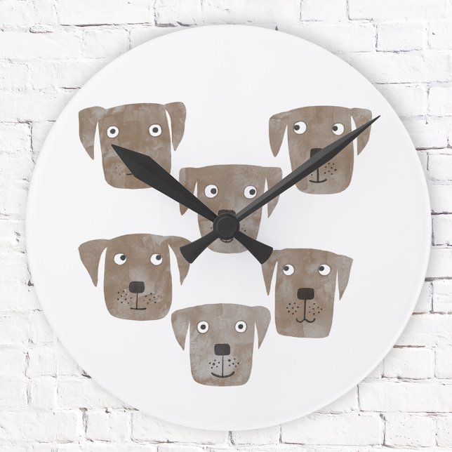 Relógio Redondo Cachorro Engraçado Labrador Cachorro de Retriever (Fun chocolate labrador retriever dog wall clock)